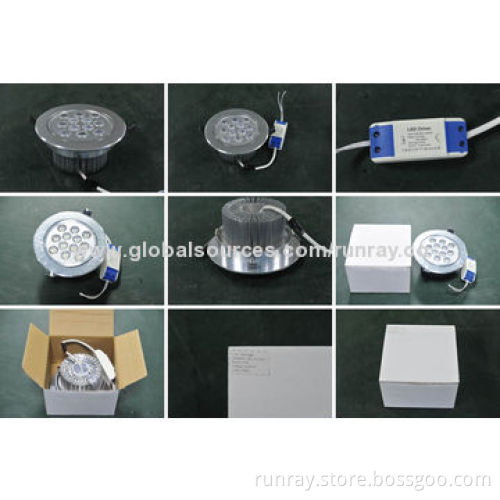 12W LED Downlight, 85-265V AC/Isolated Driver, Epistar/Bridgelux Chip, 80Ra CRI, CE/RoHS Marks